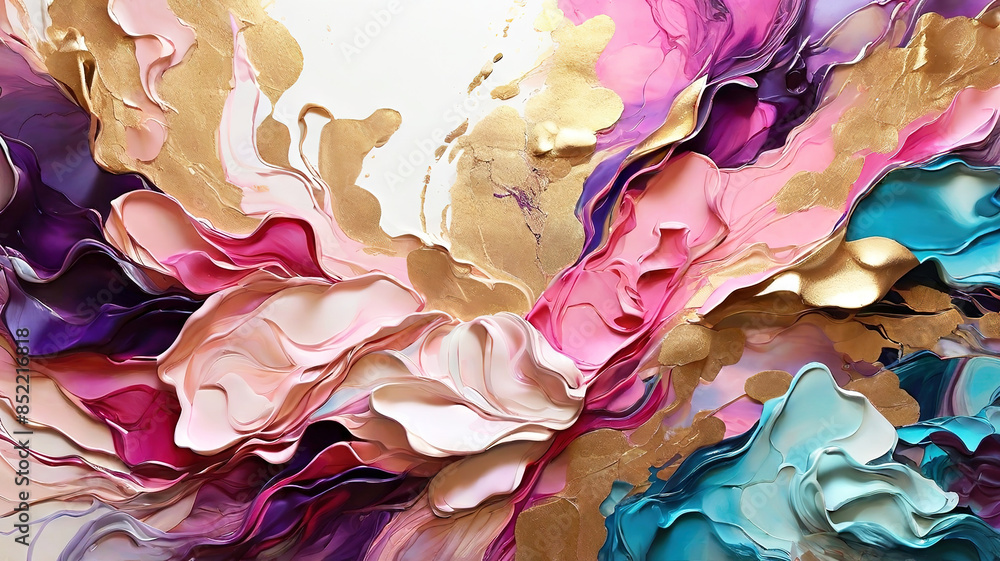 3d ink painting of shimmering liquid