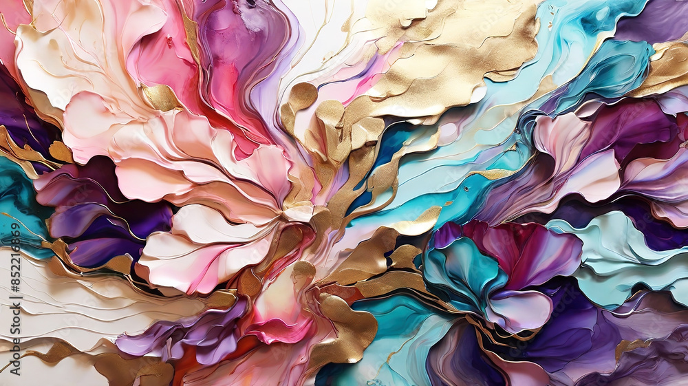 3d ink painting of shimmering liquid