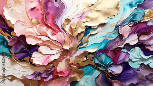 Obraz na płótnie 3d ink painting of shimmering liquid w salonie