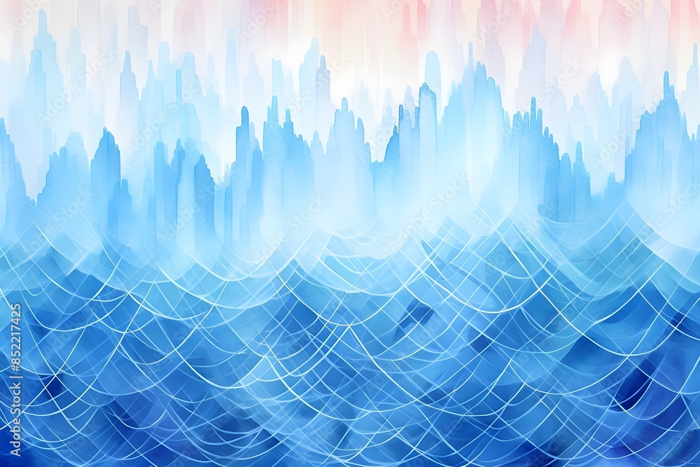 Abstract watercolor gradient blue wave curve background Abstract watercolor gradient blue wave curve background