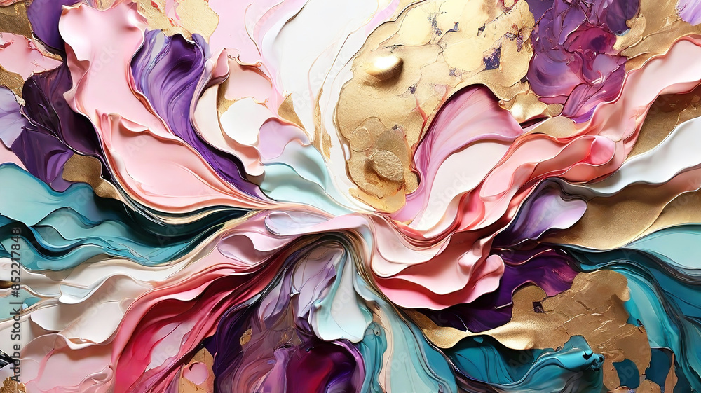 3d ink painting of shimmering liquid