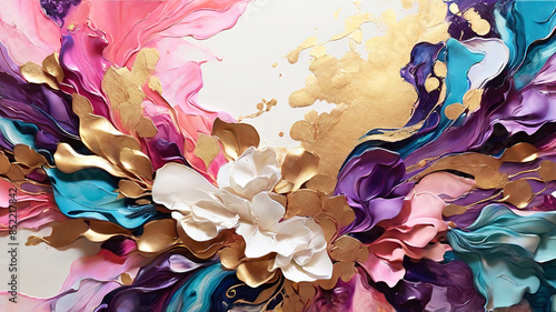 Obraz na płótnie 3d ink painting of shimmering liquid w salonie