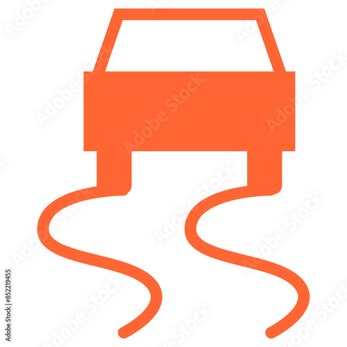 slippery roads vector icon