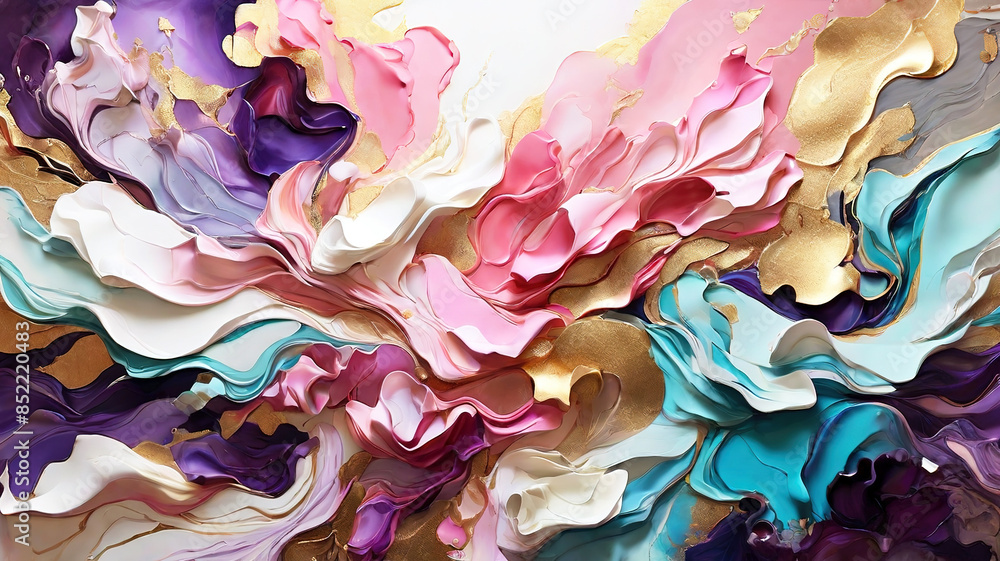 3d ink painting of shimmering liquid