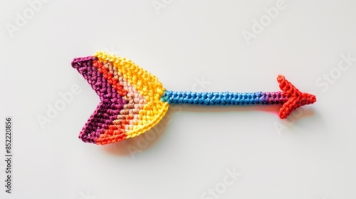 Colorful Knitted Arrow Decoration Generative AI photo