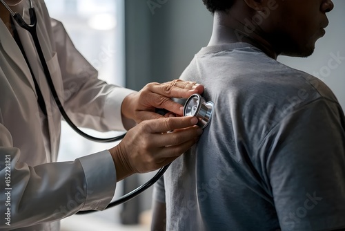 doctor checking patient back