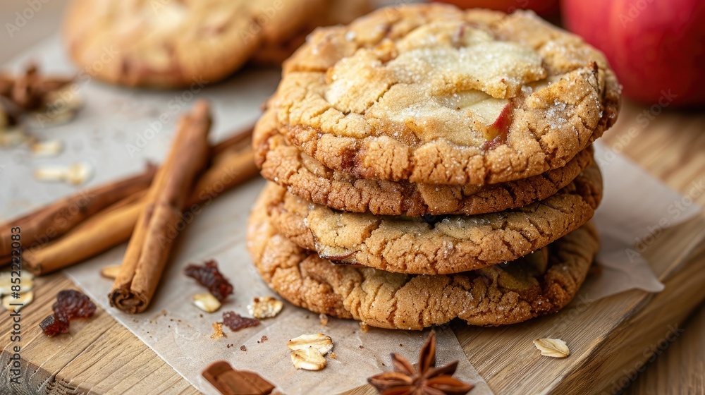 Fototapeta premium Cookies made from scratch with apple crumbles