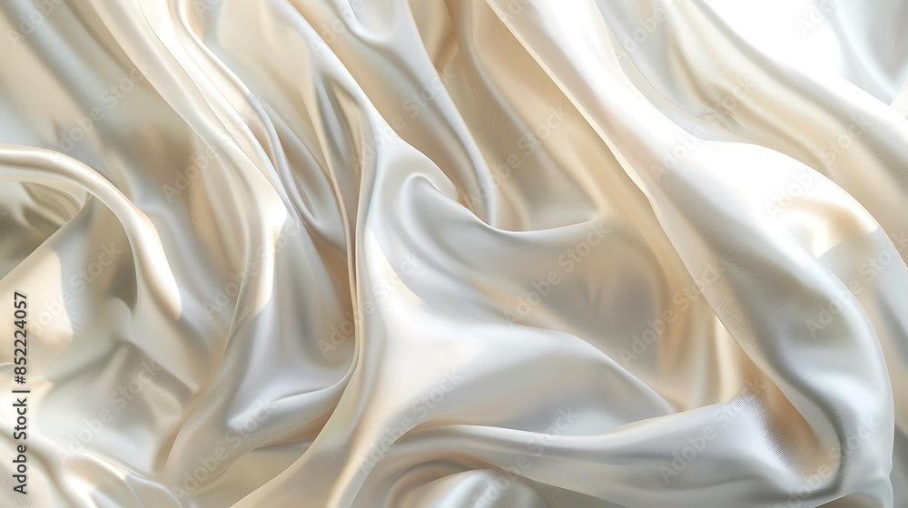 Elegant Silk Fabric Mockup in Minimalist White Studio Environment - Perfect for Product Photography Elegant Silk Fabric Mockup in Minimalist White Studio Environment - Perfect for Product Photography