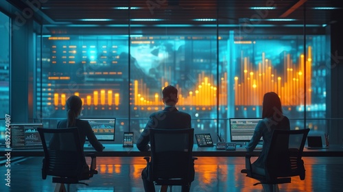 business formal meeting conference discussion with coworkers shareholders or clients focusing personal ideas data report analysis business people working looking for solutions together in office