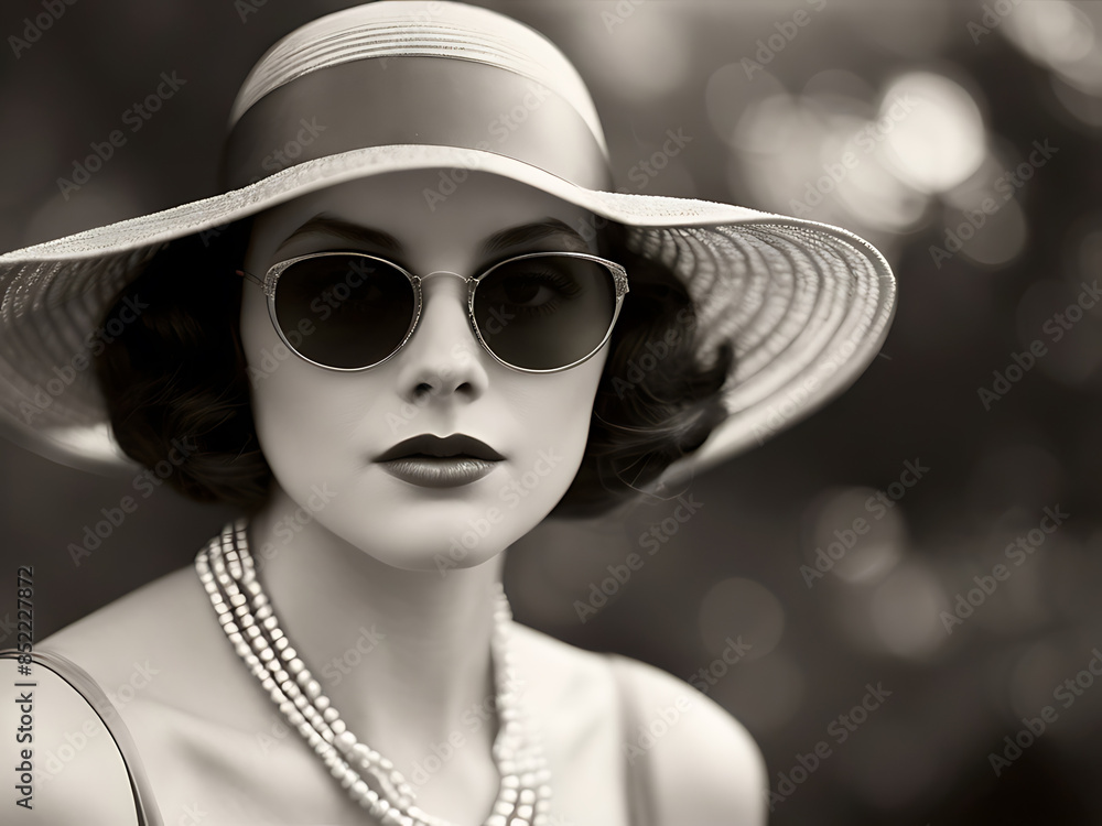 Fototapeta premium Vintage photo style 1920s movie actress Hollywood