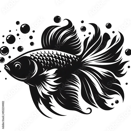 black and white fish photo