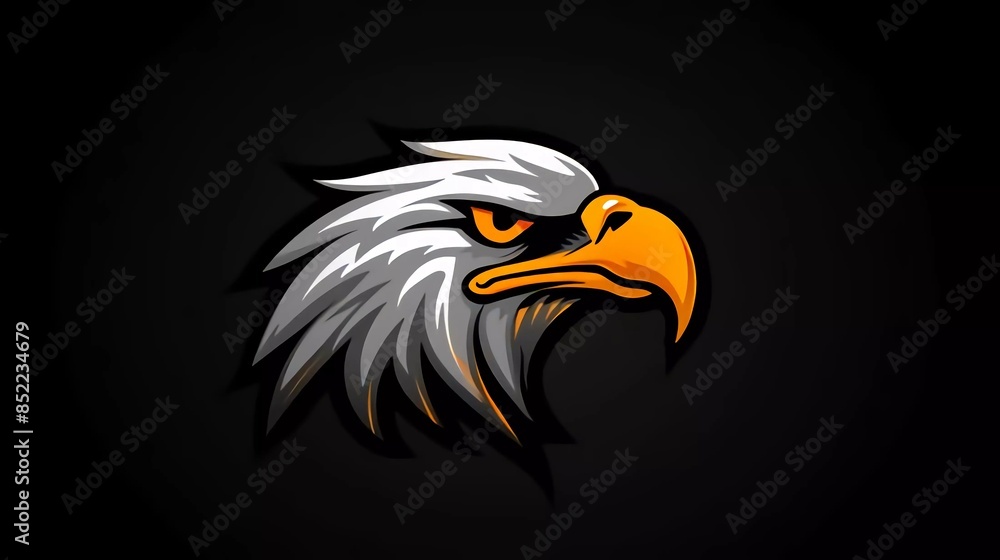 Obraz premium Illustration of the eagle logo on a black background which is very beautiful