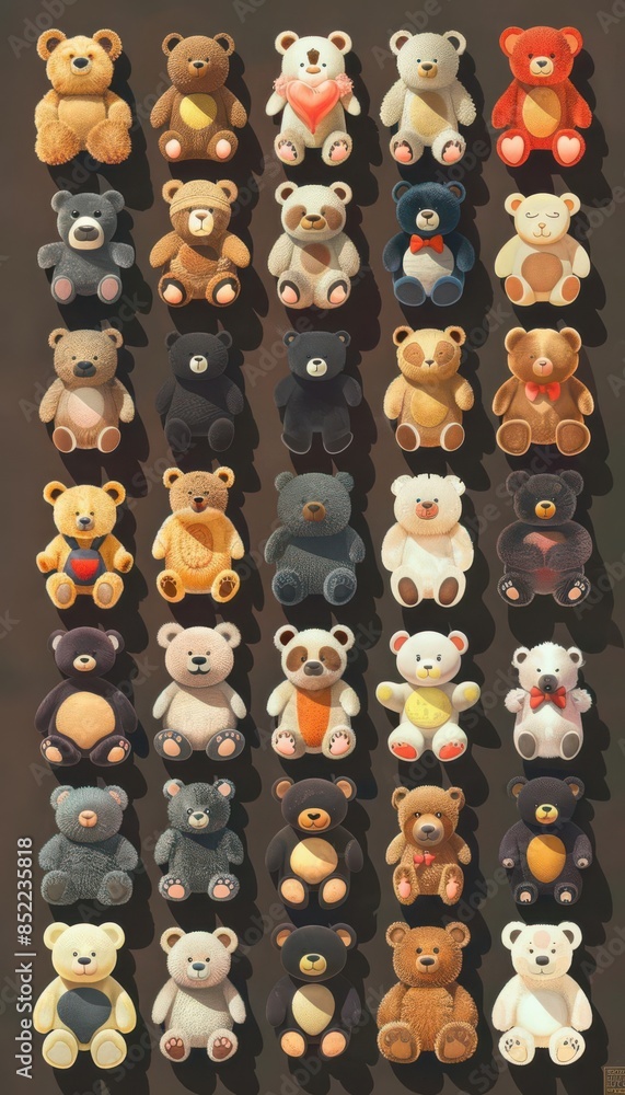 Fototapeta premium knolling style array of bear hug icons by Jiro Kuwata