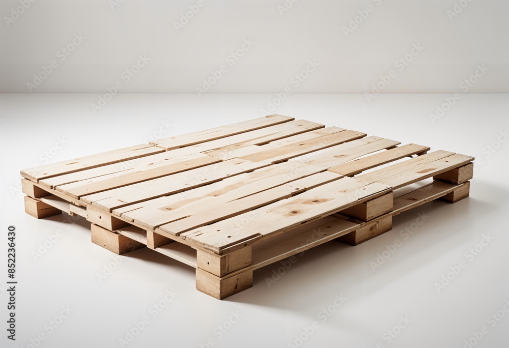 A wooden pallet isolated on white background A wooden pallet isolated on white background