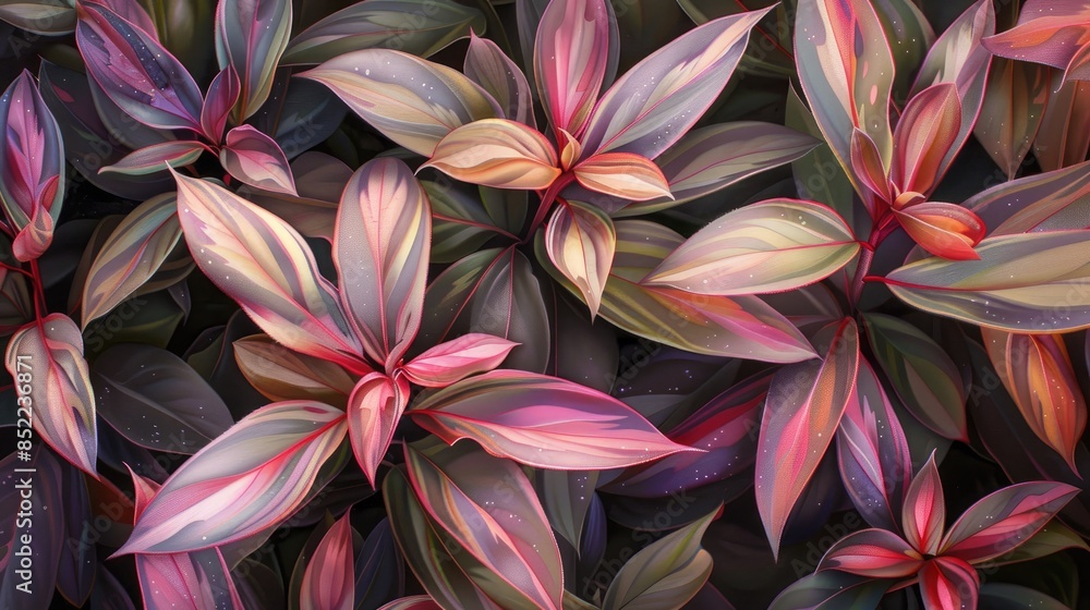Detailed portrayal of a Tradescantia plant Detailed portrayal of a Tradescantia plant