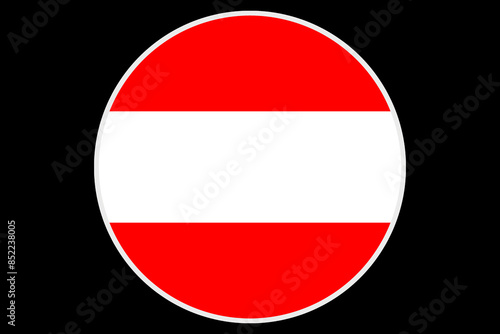 Free Download The circular Austrian flag is placed on a black background  - GFXLoad