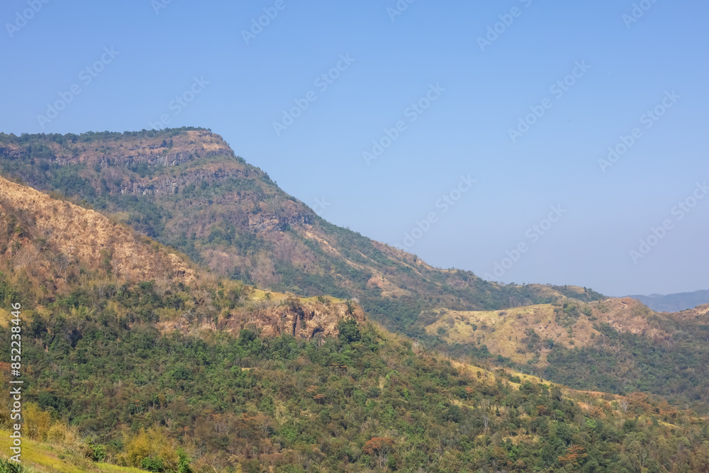 View of landscape mountain and forest at khao kho in thailand View of landscape mountain and forest at khao kho in thailand