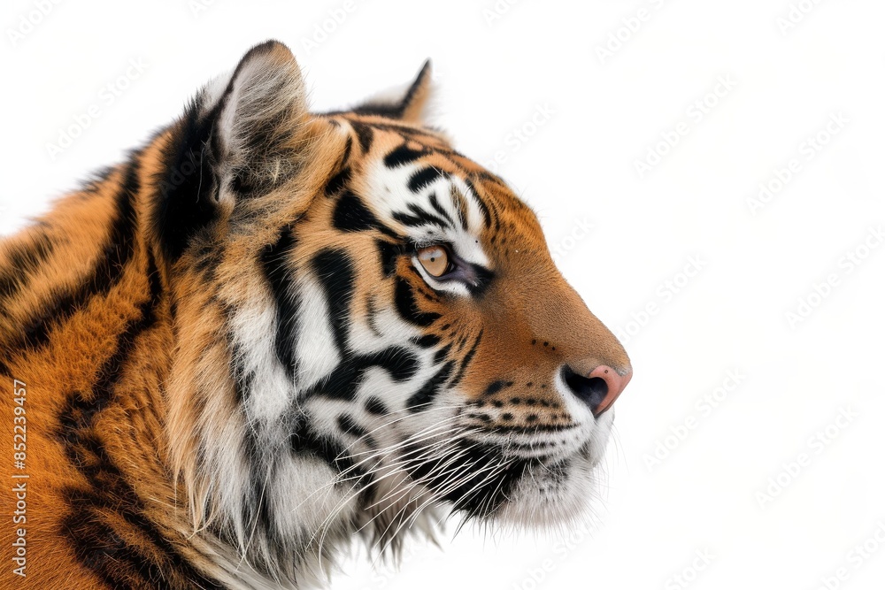Mystic portrait of Bengal, copy space on right side, Headshot, Close-up View isolated on white background Mystic portrait of Bengal, copy space on right side, Headshot, Close-up View isolated on white background