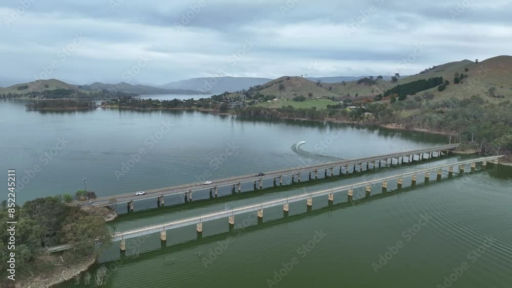 Bonnie Doon bridge spanning across Lake Eildon Bonnie Doon bridge spanning across Lake Eildon