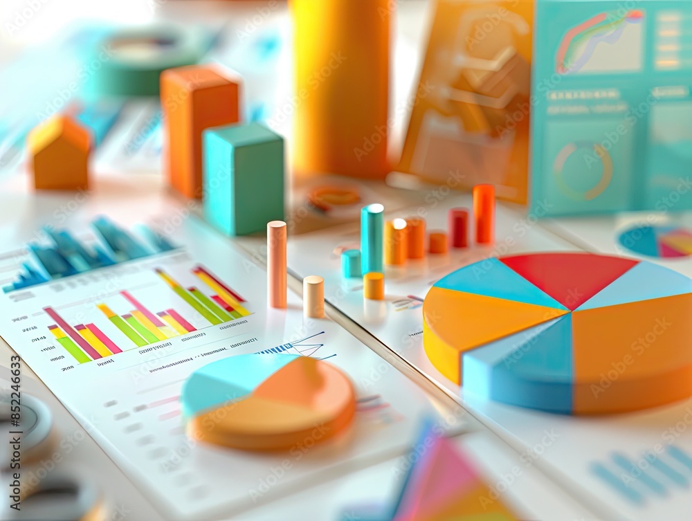 Financial Fusion - Dynamic 3D Render of Strategy and Accounting Concepts in Action Financial Fusion - Dynamic 3D Render of Strategy and Accounting Concepts in Action
