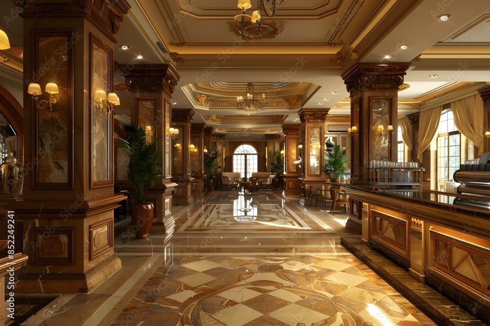 Obraz premium Luxurious Hotel Lobby Interior Design