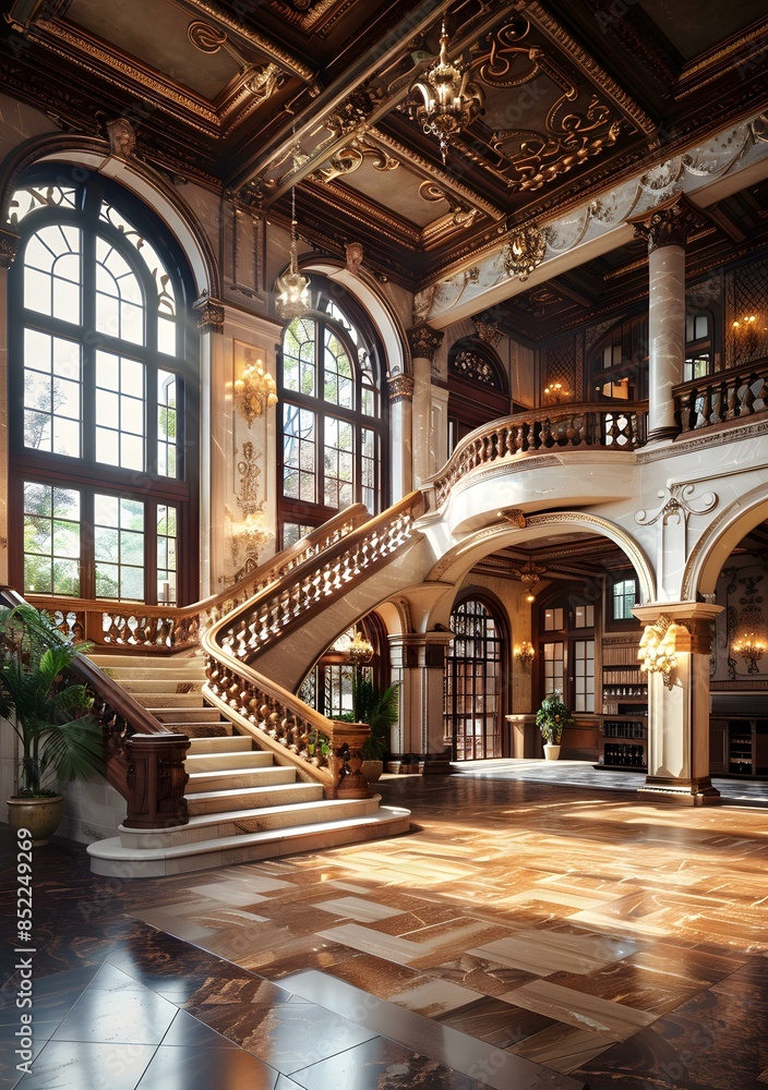 Obraz premium European style luxury hotel lobby