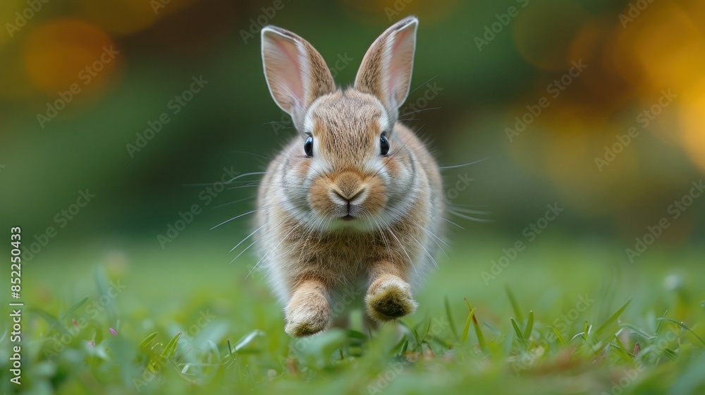 Fototapeta premium rabbit jumping and having fun