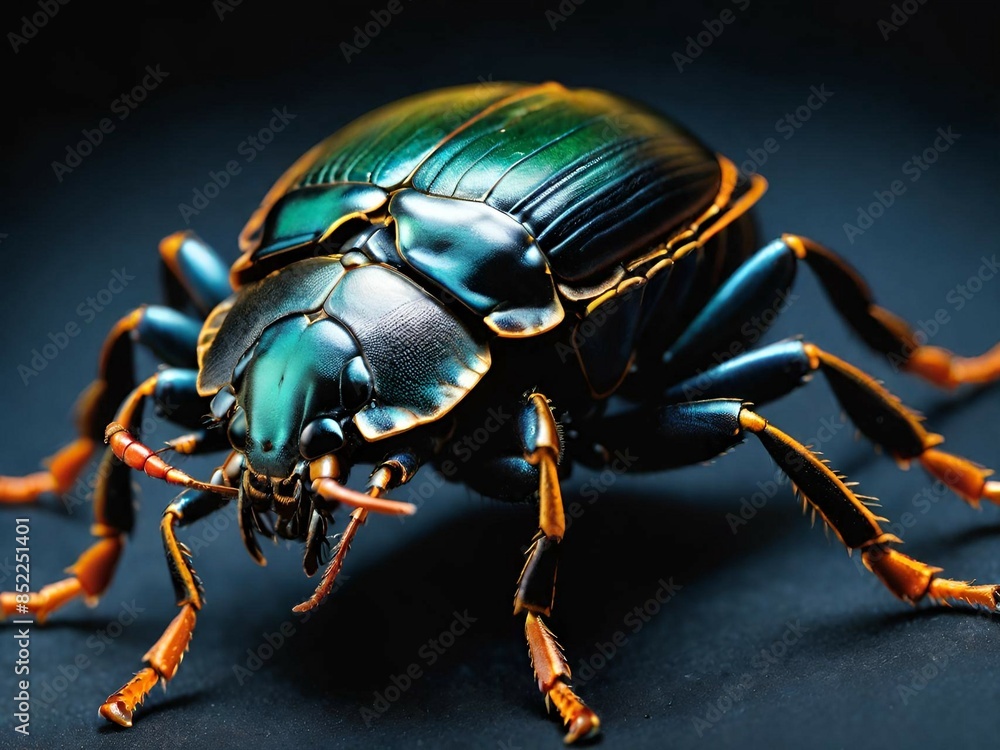 Fototapeta premium macro shot of the black beetle