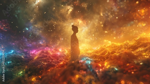 Spiritual healing and chakra energy flow. 