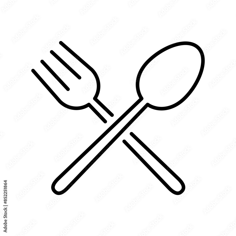 creative spoon and fork black white icon creative spoon and fork black white icon