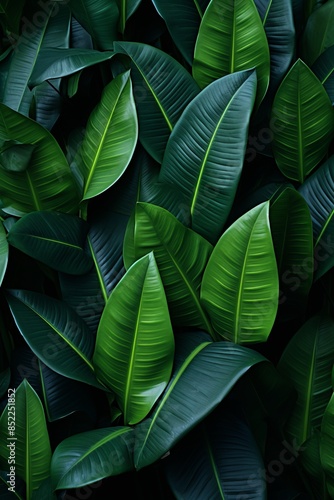 a close up of green leaves on a dark background © AberrantRealities