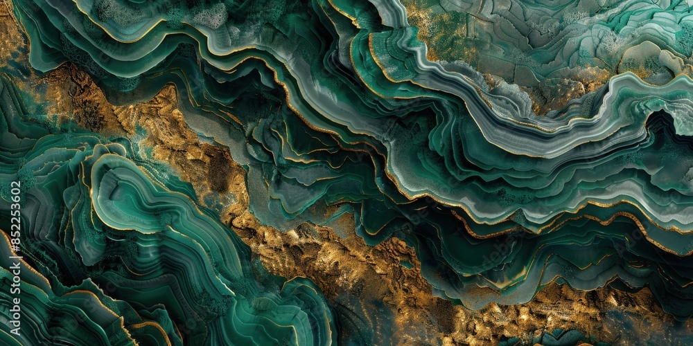 Abstract Green and Gold Swirls Abstract Green and Gold Swirls