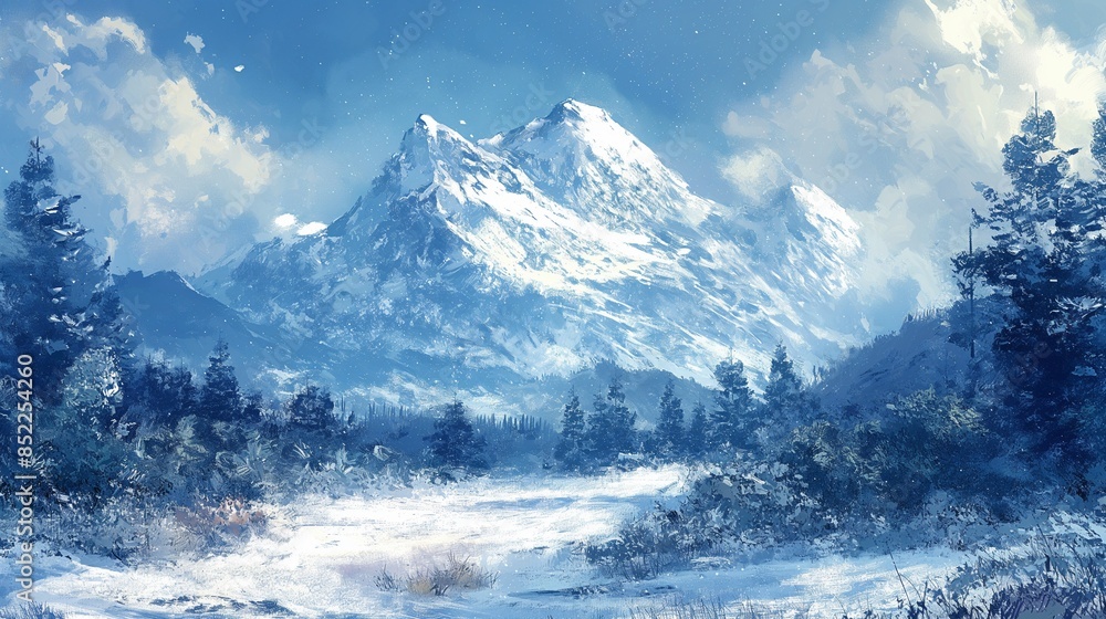 Obraz premium winter mountain landscape