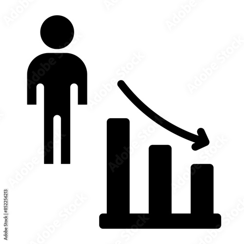 Depopulation demographic data icon