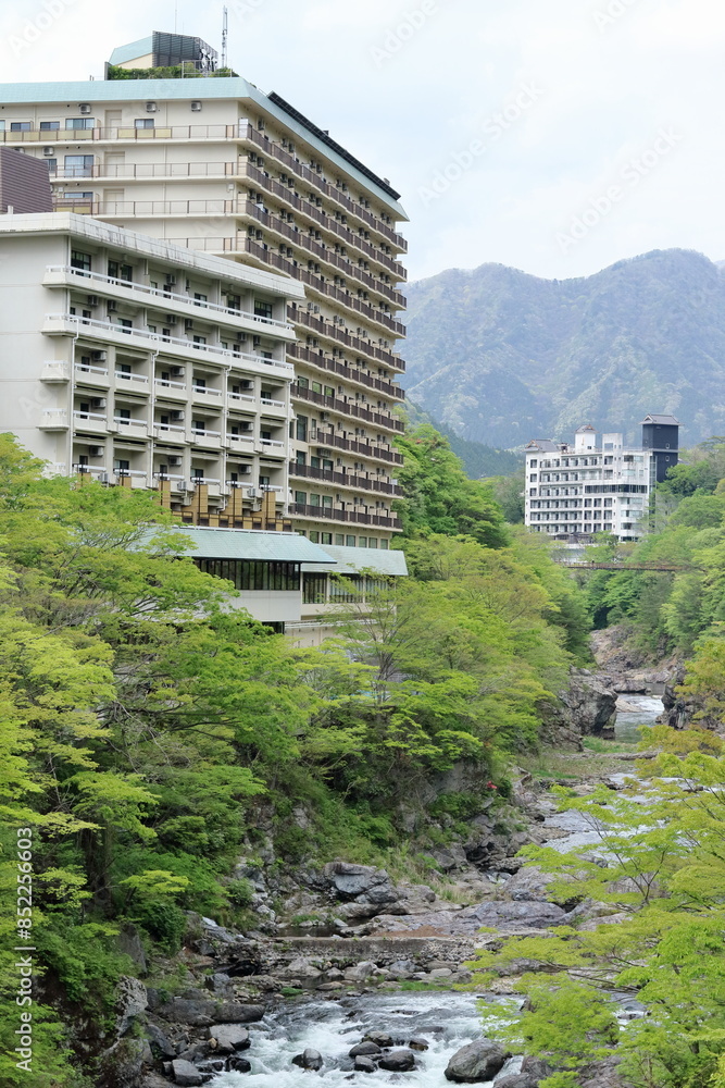 新緑の鬼怒川温泉 新緑の鬼怒川温泉
