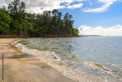 Panoramic View of Martins Bay Beach, Mahurangi East, Auckland New Zealand
