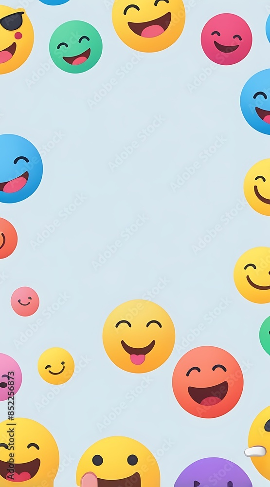 Emojis, empty space illustration, background Emojis, empty space illustration, background