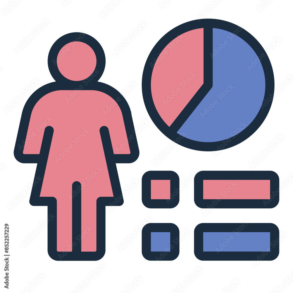 Female Presentation demographic data icon Female Presentation demographic data icon