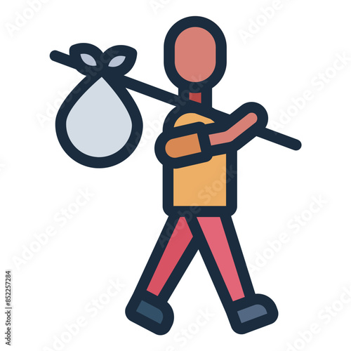 Refugee migrate people icon