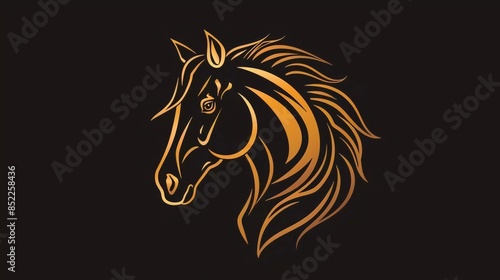 Wallpaper Mural Horse logo illustration on black background which is very beautiful Torontodigital.ca