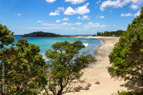 Obraz na płótnie Landscape Scenery of Mount Maunganui Beach, Tauranga - New Zealand w salonie