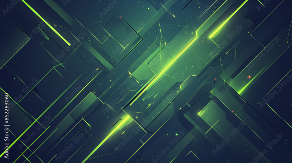 A futuristic wallpaper featuring a complex array of geometric shapes in shades of green and blue, creating a sense of depth and three-dimensionality A futuristic wallpaper featuring a complex array of geometric shapes in shades of green and blue, creating a sense of depth and three-dimensionality