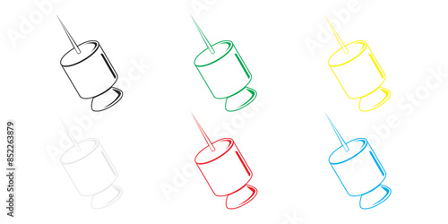 The High Quality Pushpins, Blue, Red, Green, Yellow Vector. You Can Use In Your Daily. 