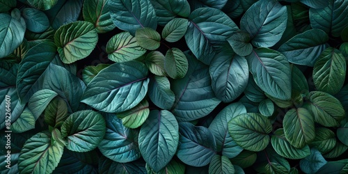 Wallpaper Mural Emerald Green Leaves - A Lush Nature Scene Torontodigital.ca