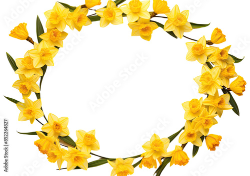 Flower frame borders, floral decoration, transparent background, Flat lay, top view