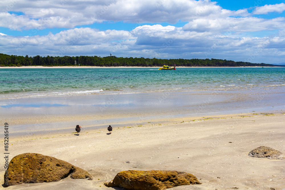 Sea Strait or Passage to Pilot Bay and Tauranga Port, Mount Maunganui Beach - New Zealand