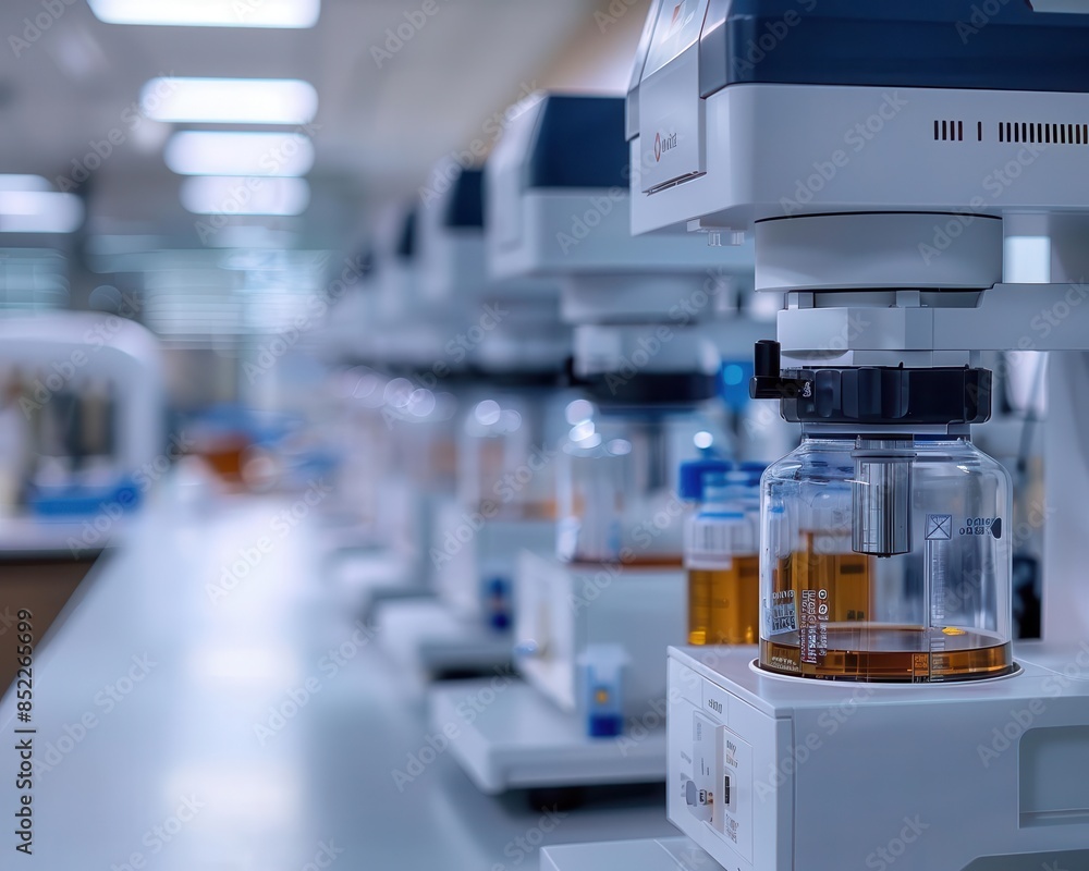 Chromatographic elution analysis in a lab Chromatographic elution analysis in a lab