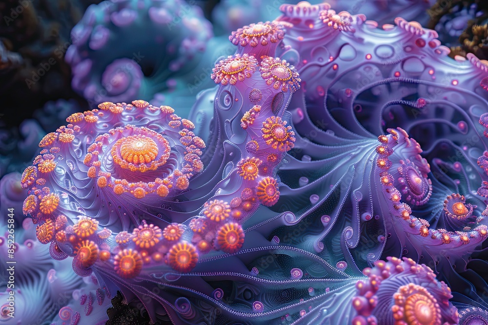 Obraz premium Choose a Fractal Algorithm: Decide on a fractal algorithm to generate the pattern. 