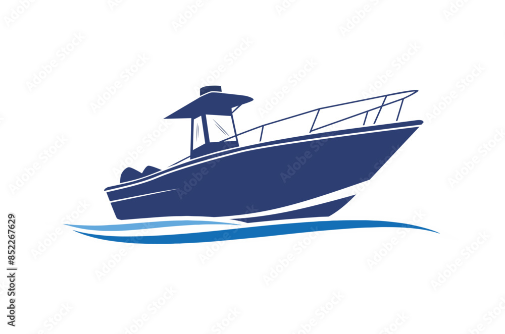 Marine Console Fishing Boats Logo Icon Illustration Brand Identity Vector