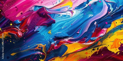 Abstract Painting with Vibrant Colors